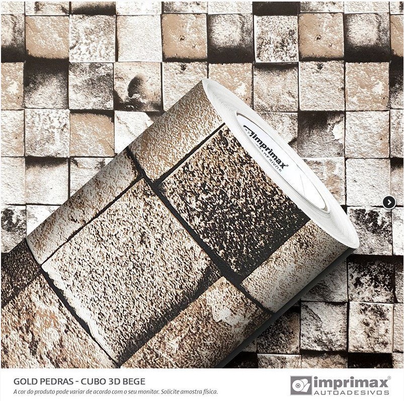 Pedras Cubo 3D Bege 122cm